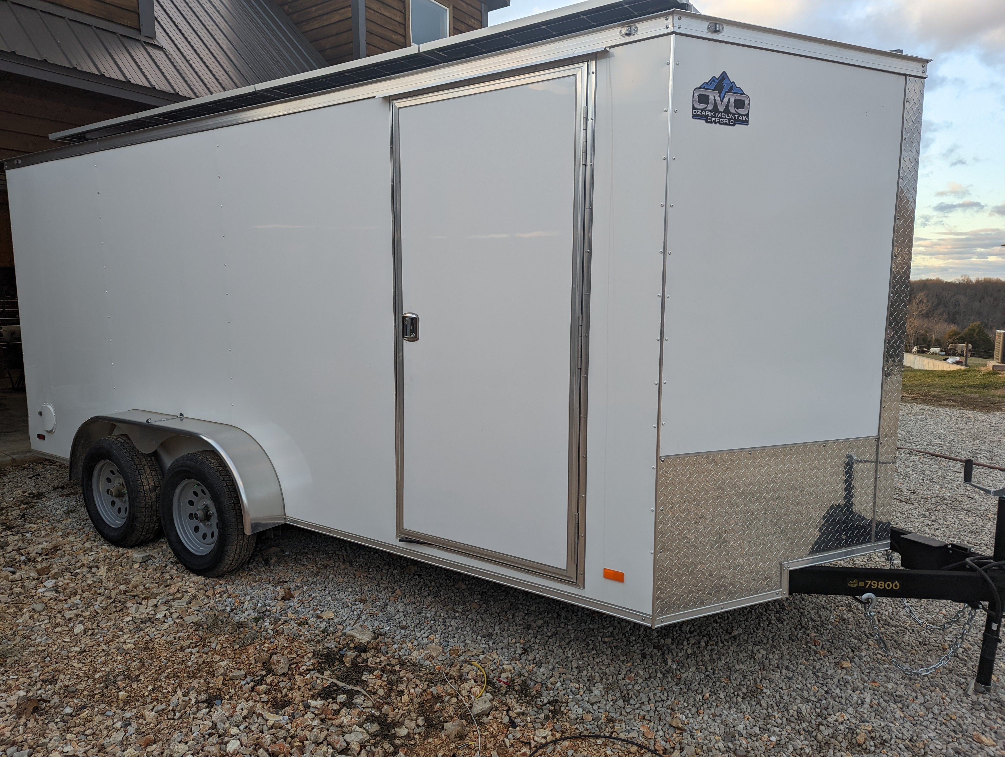 16' Expanded Model Enclosed SOLAR POWERED Offgrid Self-Sufficient Trailer - BASE MODEL w Expanded 10K Split Phase 120V/240V OMO E-Line Inverter + 10.24kWh OMO E-Line Lithium Battery