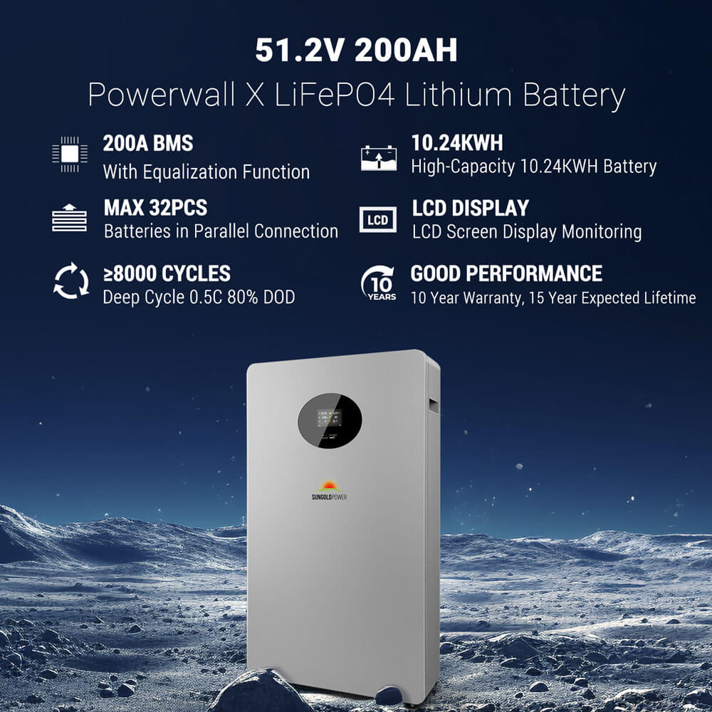 Powerwall X LITHIUM BATTERY 51.2V 200AH SG48200T