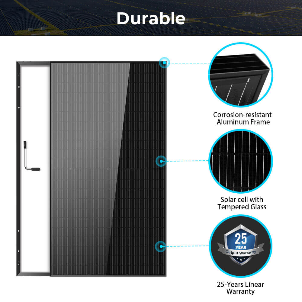 370W/ 415W/ 440W/ 500W Mono Black PERC Solar Panel UL 61730 CEC Listed