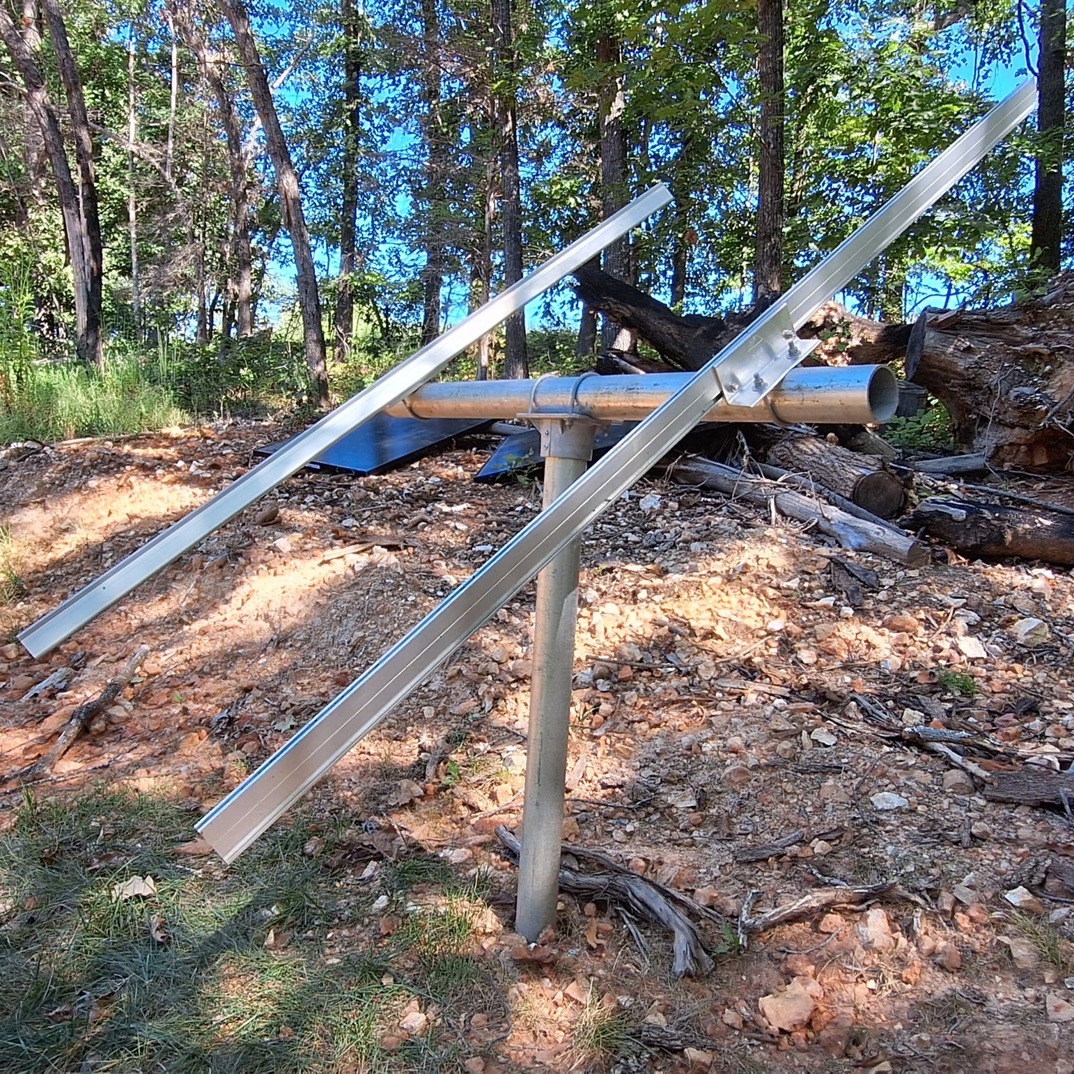 Adjustable Solar Panel 3" Pole Mount - 2x Solar Panels (Without Modules)