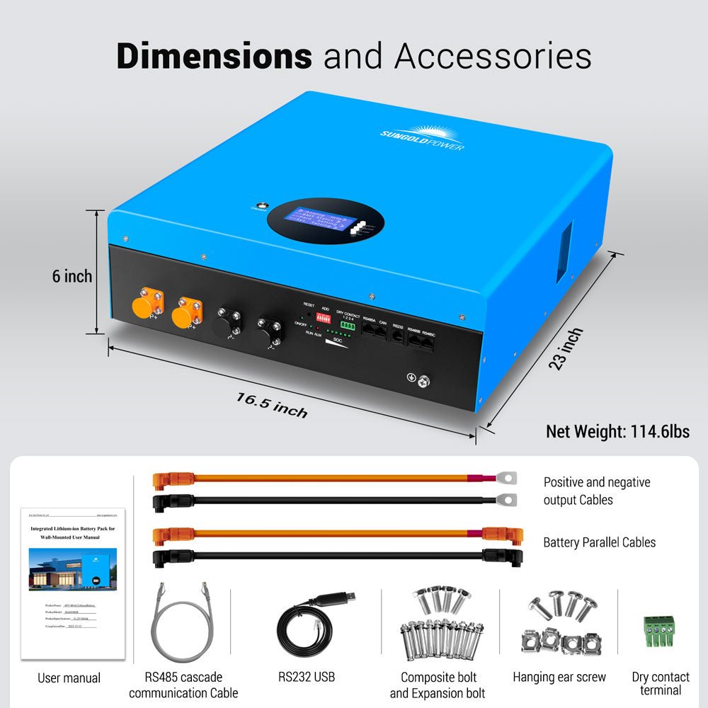 2 X 5.12KWH Powerwall LiFePO4 Lithium Battery SG48100M UL1973