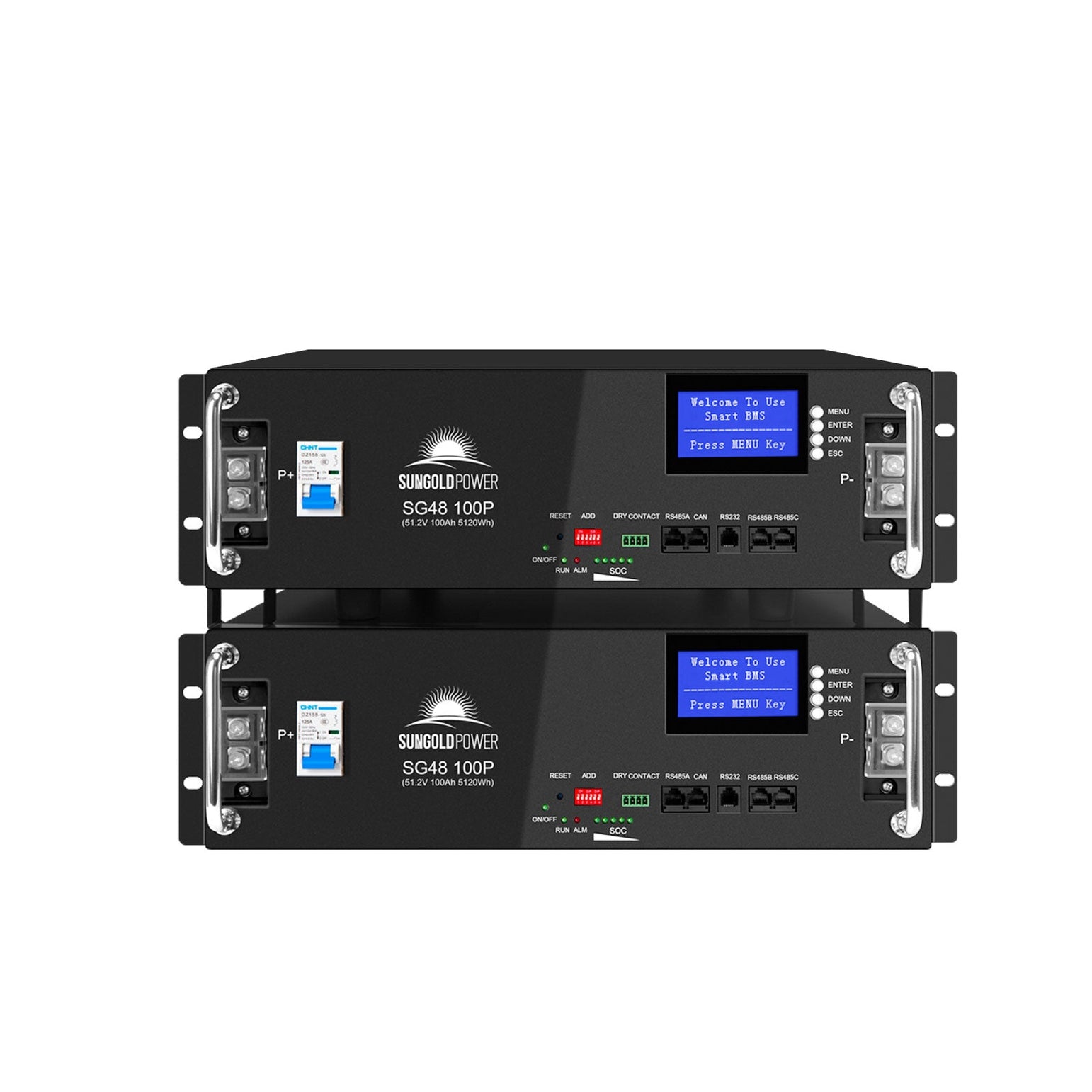 2 X 48V 100AH Server Rack LiFePO4 Lithium  Battery SG48100P UL1973 UL9540A