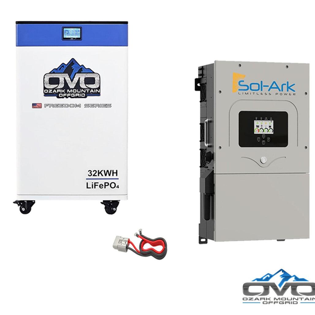 15K Sol-Ark Inverter Pure Sine Split Phase 110/220V Inverter + 32kWh OMO 48V Freedom Series Lithium Battery