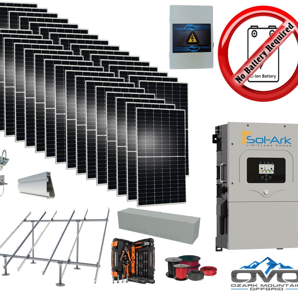 17KW Complete Offgrid Solar Kit + 15K Sol-Ark Inverter +17.6KW Solar with Ground Mount and Wiring