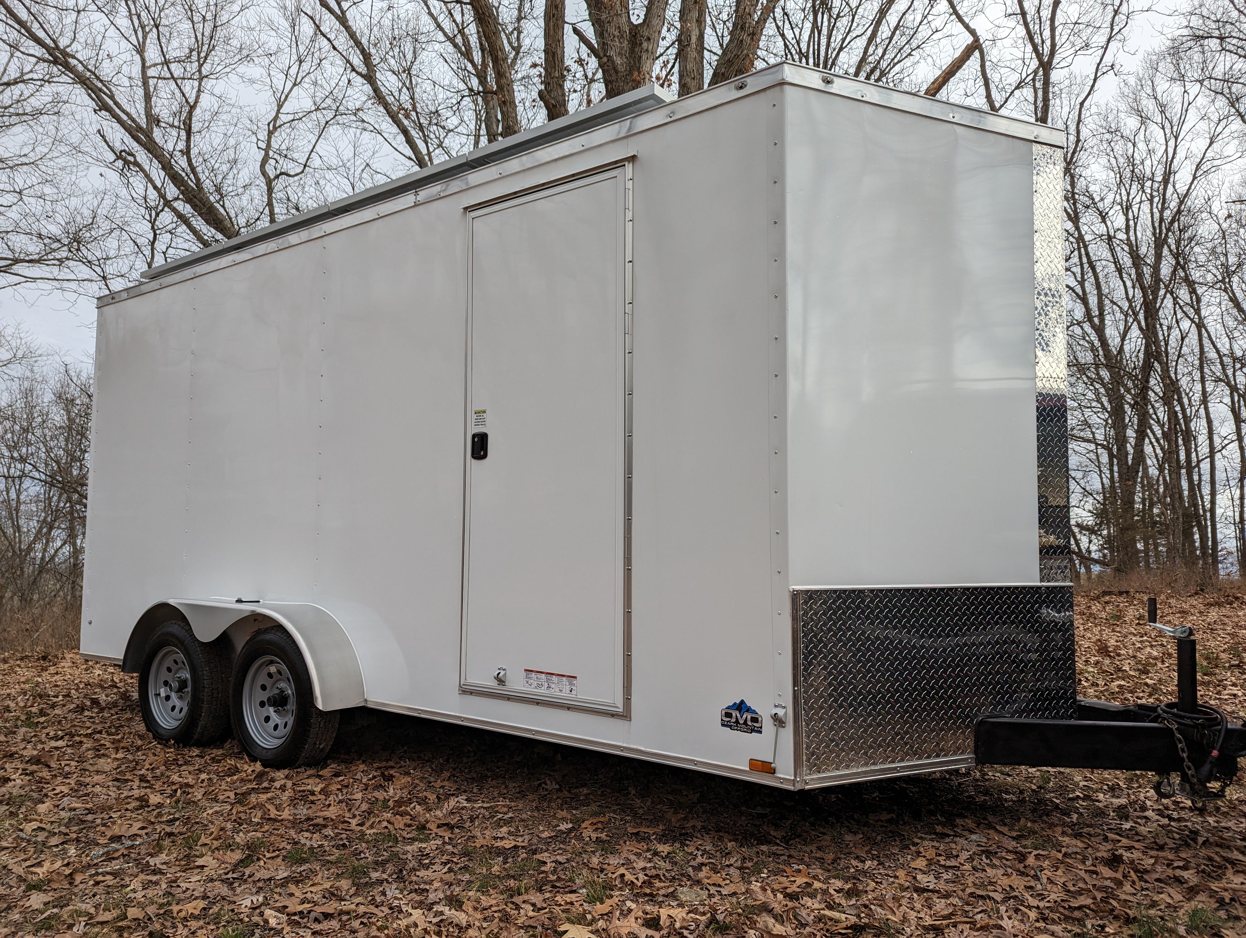 16' Enclosed SOLAR POWERED Offgrid Self-Sufficient Trailer - Concession Window Expanded Solar Array / Expanded Lithium battery bank - MOBILE STOREFRONT VERSION