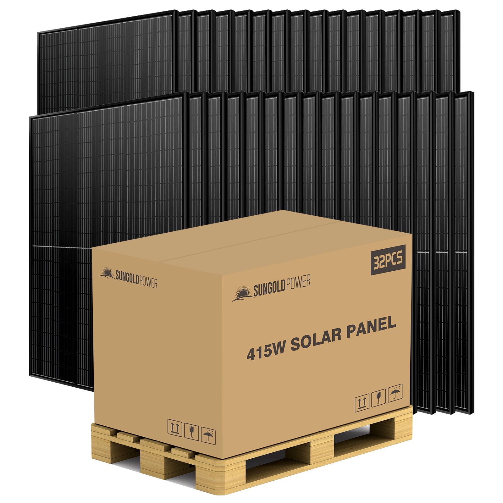 415W MONO BLACK PERC SOLAR PANEL FULL PALLET (32 PANELS) UL 61730 CEC Listed