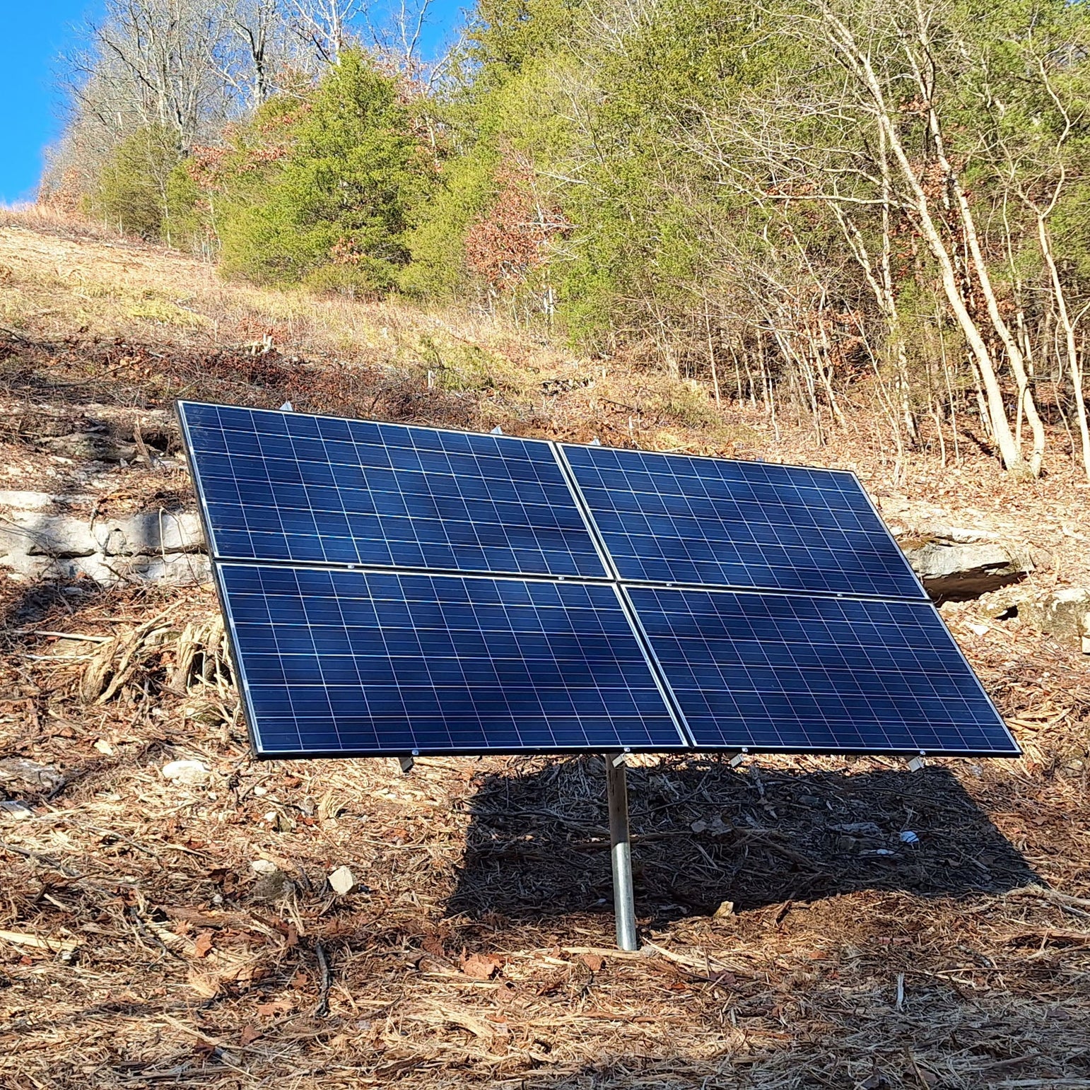 Adjustable Solar Panel 3" Pole Mount - 4x Solar Panels (With Modules) 1440 Watt Array
