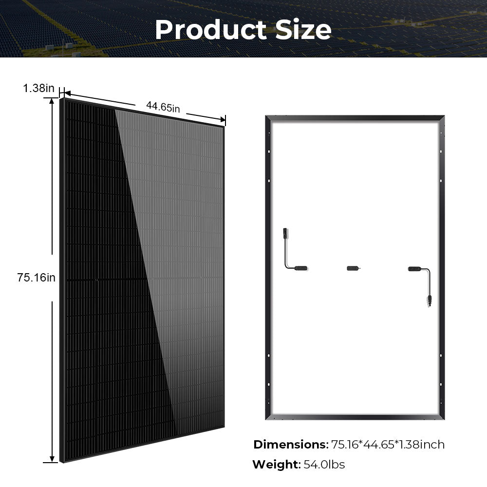 370W/ 415W/ 440W/ 500W Mono Black PERC Solar Panel UL 61730 CEC Listed