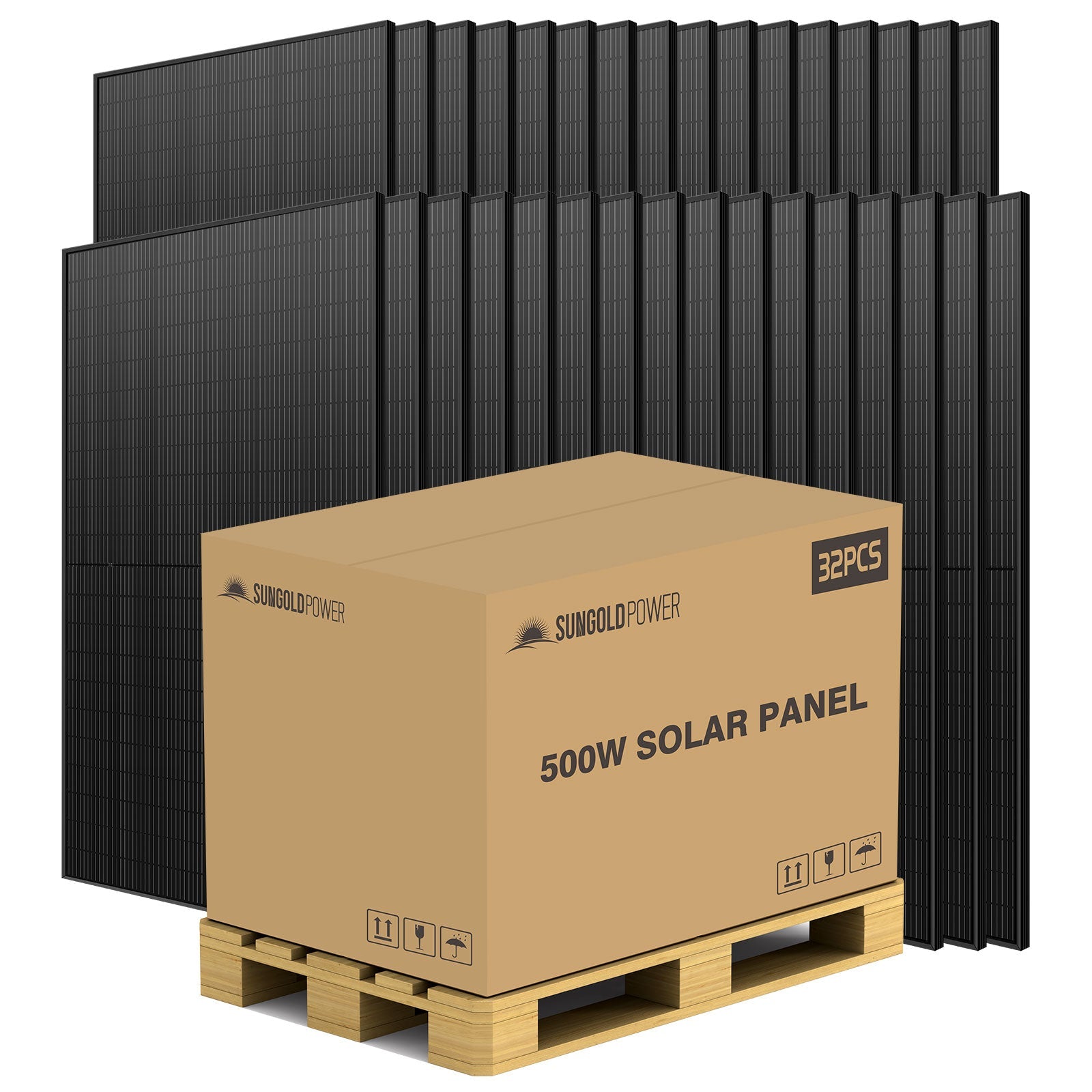 500W MONO BLACK PERC SOLAR PANEL FULL PALLET (32 PANELS) UL 61730  CEC Listed