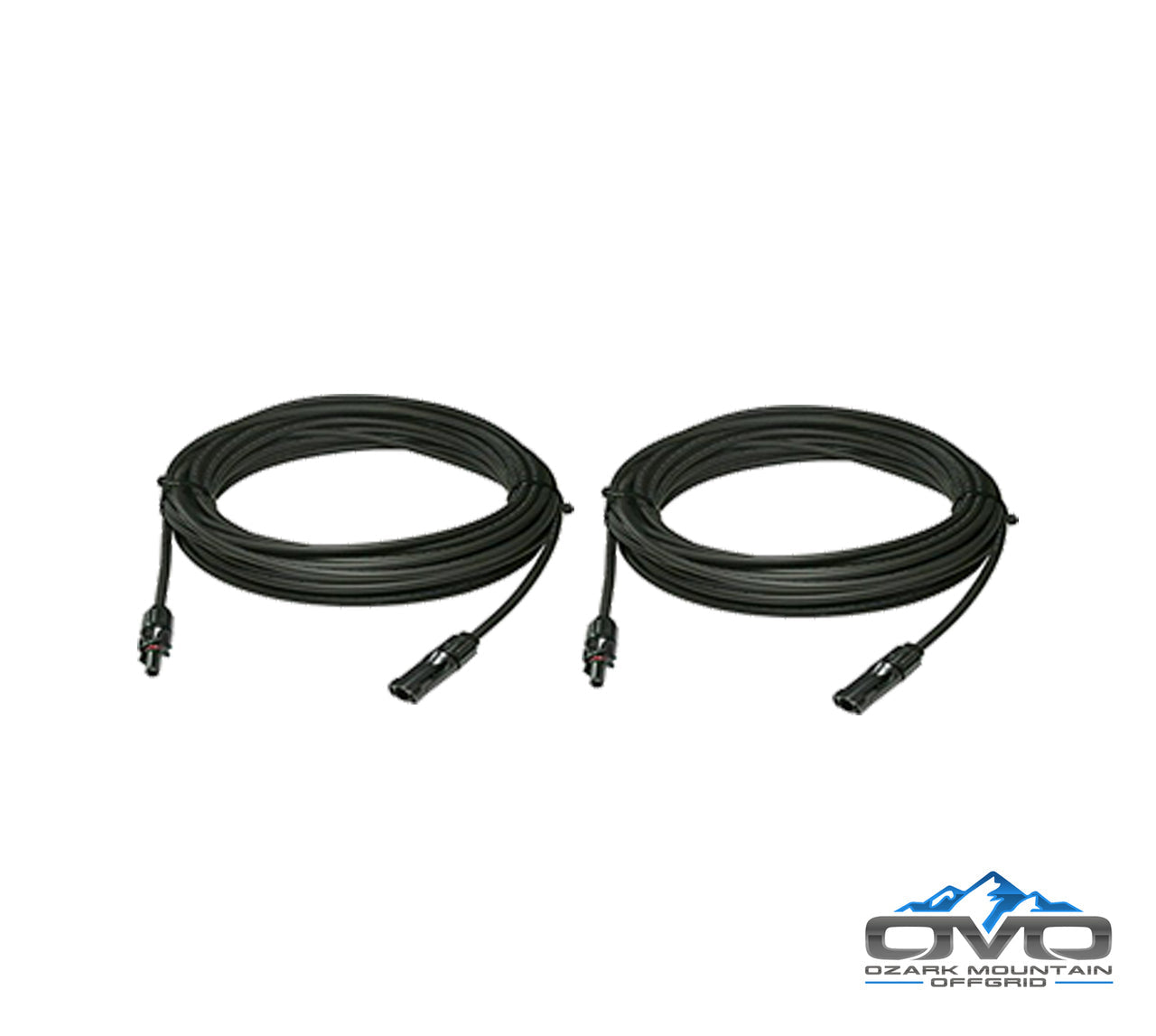 Solar Panel 10AWG MC4 Cables - 1 Pair - 50 Feet Black + 50 Feet Black
