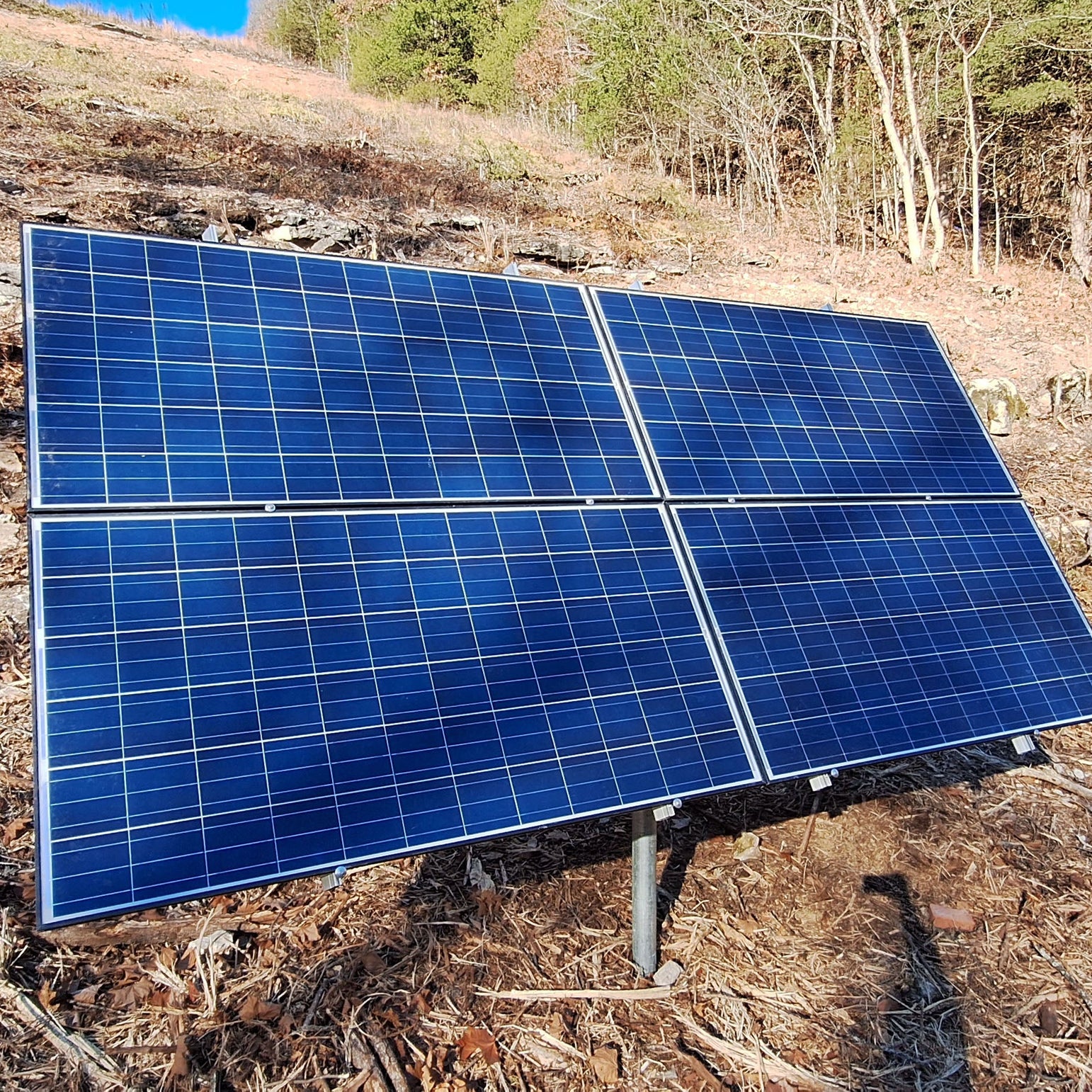 Adjustable Solar Panel 3" Pole Mount - 4x Solar Panels (With Modules) 1440 Watt Array