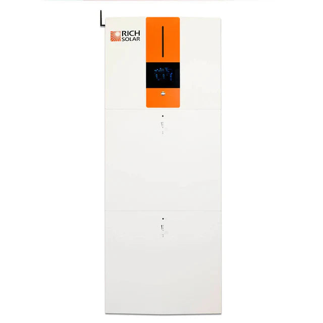 Rich Solar All-in-One Inverter/Battery Energy Storage System | 120VAC Output | 250VDC PV Input | 5.12kWh LiFePO4 51.2V 100Ah Battery Capacity