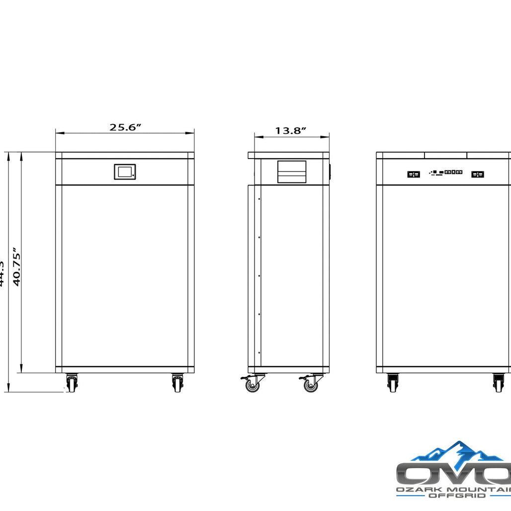 15KW Complete Offgrid Solar Kit - 2x 32kWh OMO 48V Freedom Series Lithium Battery + 15K Sol-Ark Inverter +15.4KW Solar with Ground Mount and Wiring