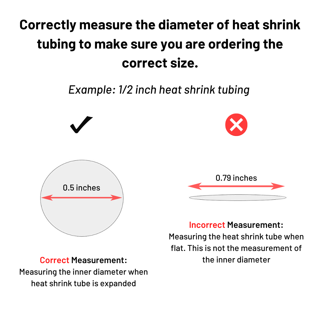Red 3:1 Dual Wall Adhesive Glue Lined Marine Grade Heat Shrink Tube Tubing - 1/8", 3/16", 1/4", 3/8", 1/2", 3/4", 1", 1.5", 2"