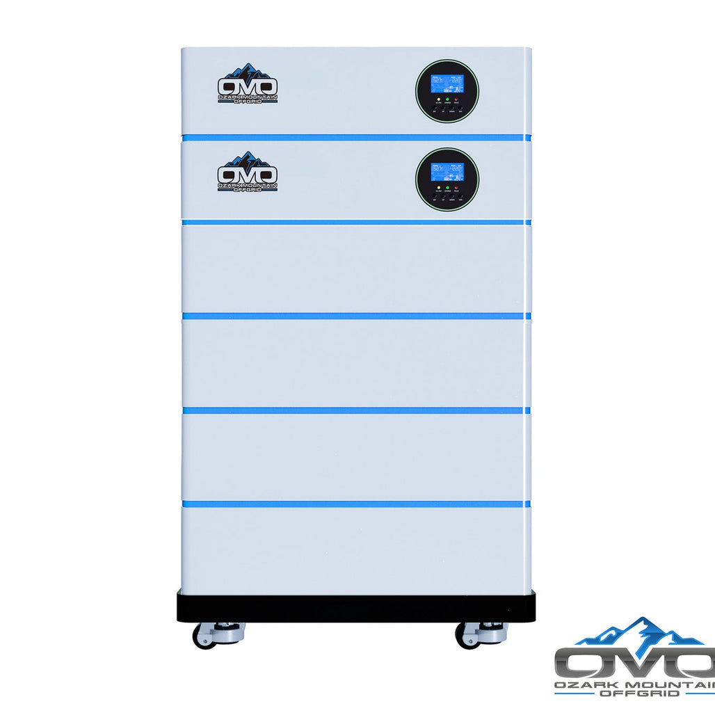 OMO All-In-One Customizable Stacking Inverter/Battery System 120/240 11000W Total Inverter Output + 20.48KW Lithium Battery