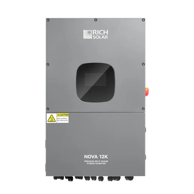 Rich Solar NOVA 12K Hybrid Inverter | 12000W PV Input | 10kW Output | 600V VOC Input | 48V 120/240V Split Phase | All-In-One Solar Inverter