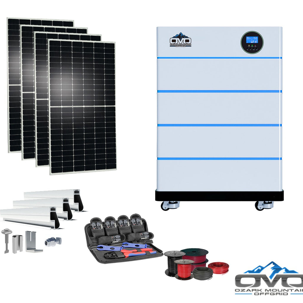 2.2KW OMO All-In-One Customizable Stacking Inverter/Battery System 5500W Inverter + 20.48K Lithium Battery + 2.2KW Solar Roof Mount