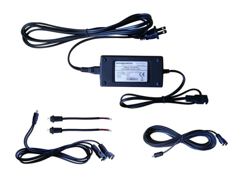 Linear Actuator or DC Motor Power Supply + DPDT Wireless Remote Control Up Down Switch + Wiring