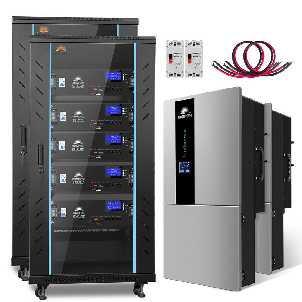 Hybrid Solar Kit 11.4KW 48V Split Phase 51.2 KWH Lithium Battery 36 X 450 Watt Solar Panel  SGH-11N5E