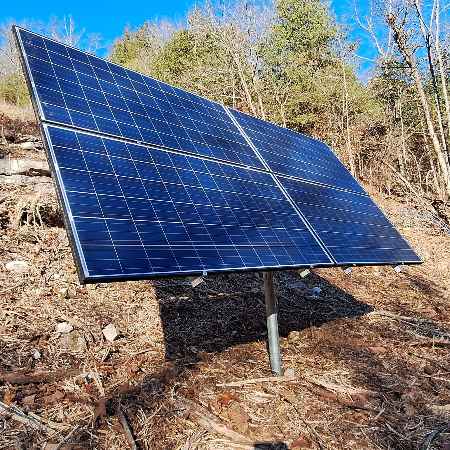 Adjustable Solar Panel 3" Pole Mount - 4x Solar Panels (With Modules) 1440 Watt Array