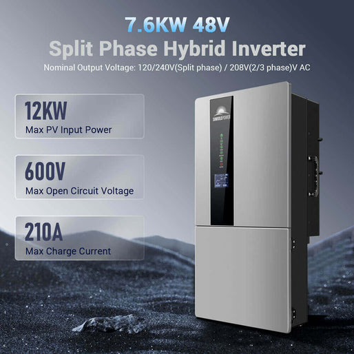Hybrid Solar Kit 15.2KW 48V Split Phase 30.72 KWH Lithium Battery 32 X 415 Watt Solar Panel SGH-7.6DN6E