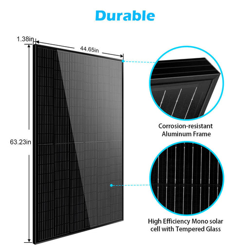 370W/ 415W/ 440W/ 500W Mono Black PERC Solar Panel UL 61730 CEC Listed