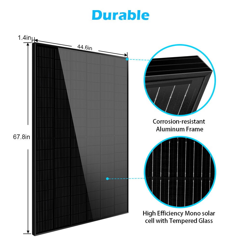 370W/ 415W/ 500W Mono Black PERC Solar Panel UL 61730 CEC Listed
