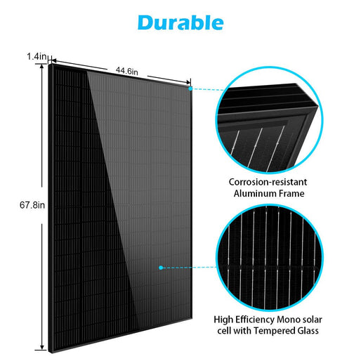 370W/ 415W/ 440W/ 500W Mono Black PERC Solar Panel UL 61730 CEC Listed