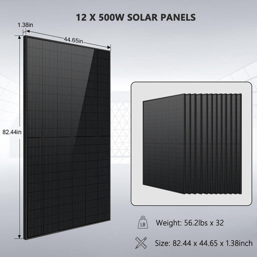 Hybrid Solar Kit 7.6KW 48V Split Phase 15.36KWH/30.72KWH Lithium Battery 415/ 500 Watt Solar Panel SGH-7.6N3E/ SGH-7.6DN6E