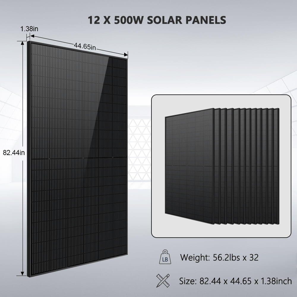 Hybrid Solar Kit 7.6KW 48V Split Phase 15.36KWH/30.72KWH Lithium Battery 415/ 500 Watt Solar Panel SGH-7.6N3E/ SGH-7.6DN6E