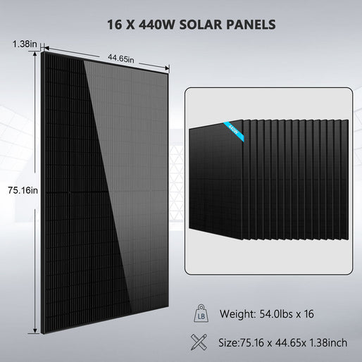 Hybrid Solar Kit 11.4KW 48V Split Phase 20.48KWH/51.2KWH Lithium Battery 450 Watt Solar Panel SGH-11N2E/ SGH-11N5E