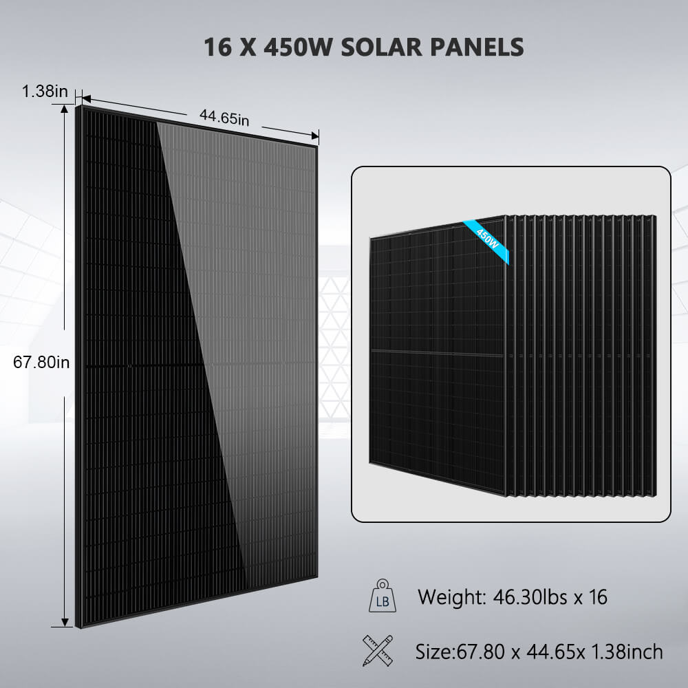 Hybrid Solar Kit 11.4KW 48V Split Phase 20.48KWH/50.2KWH Lithium Battery 450 Watt Solar Panel SGH-11N2E/ SGH-11N5E