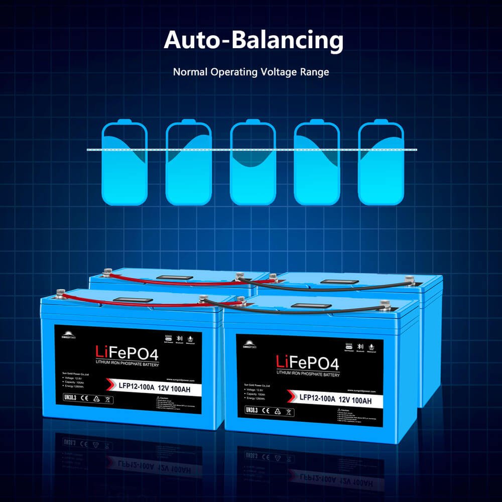 2 X 12V 100AH LiFePO4 Deep Cycle Lithium Battery / Bluetooth /Self-heating / IP65