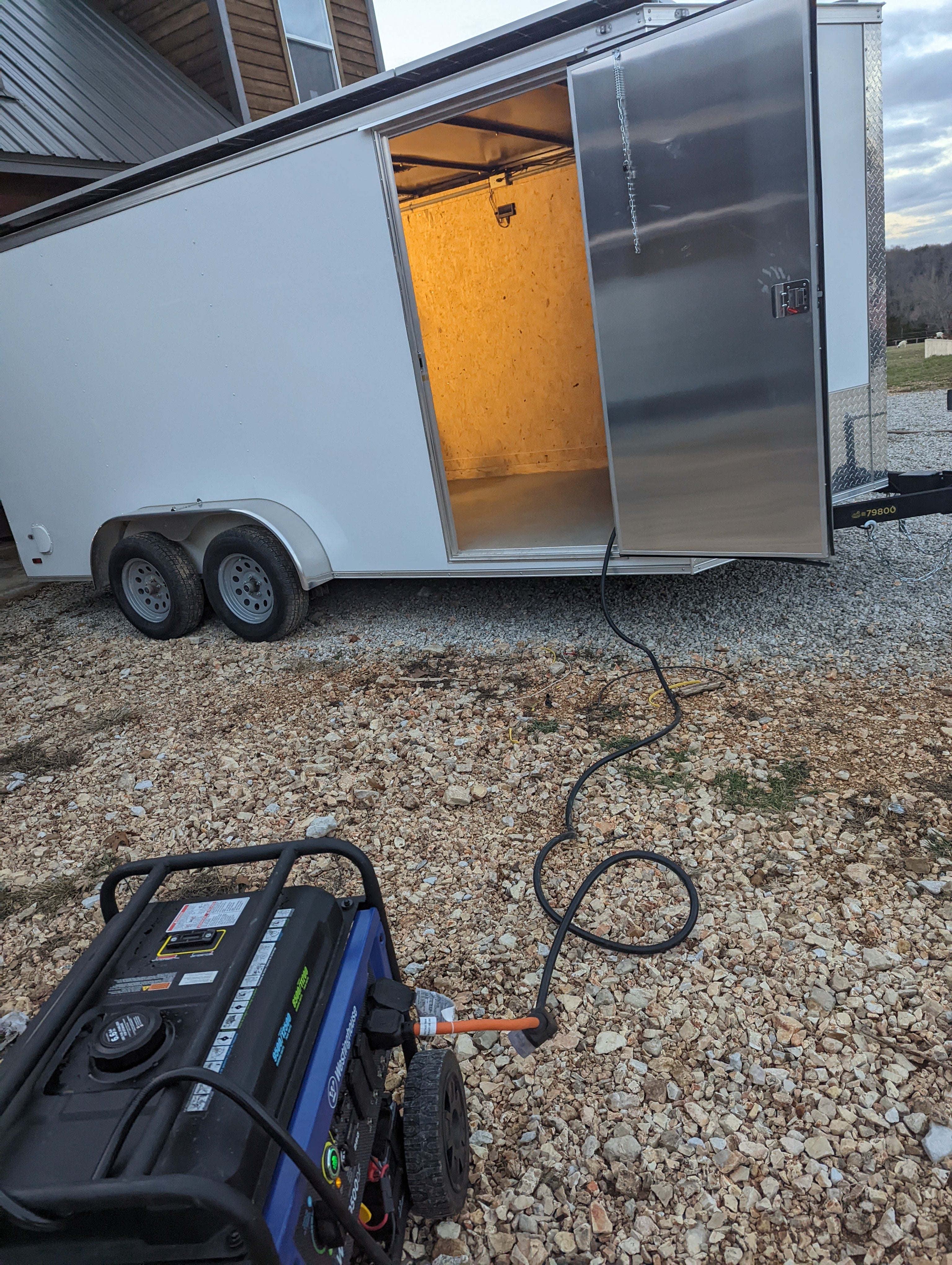 16' Expanded Model Enclosed SOLAR POWERED Offgrid Self-Sufficient Trailer - BASE MODEL w Expanded 10K Split Phase 120V/240V OMO E-Line Inverter + 10.24kWh OMO E-Line Lithium Battery