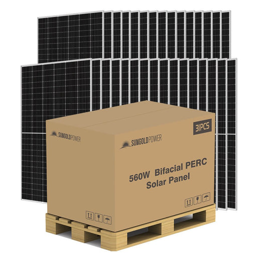 560W Bifacial PERC Solar Panel  | SGP-560-SBD (31 PANELS) UL61730