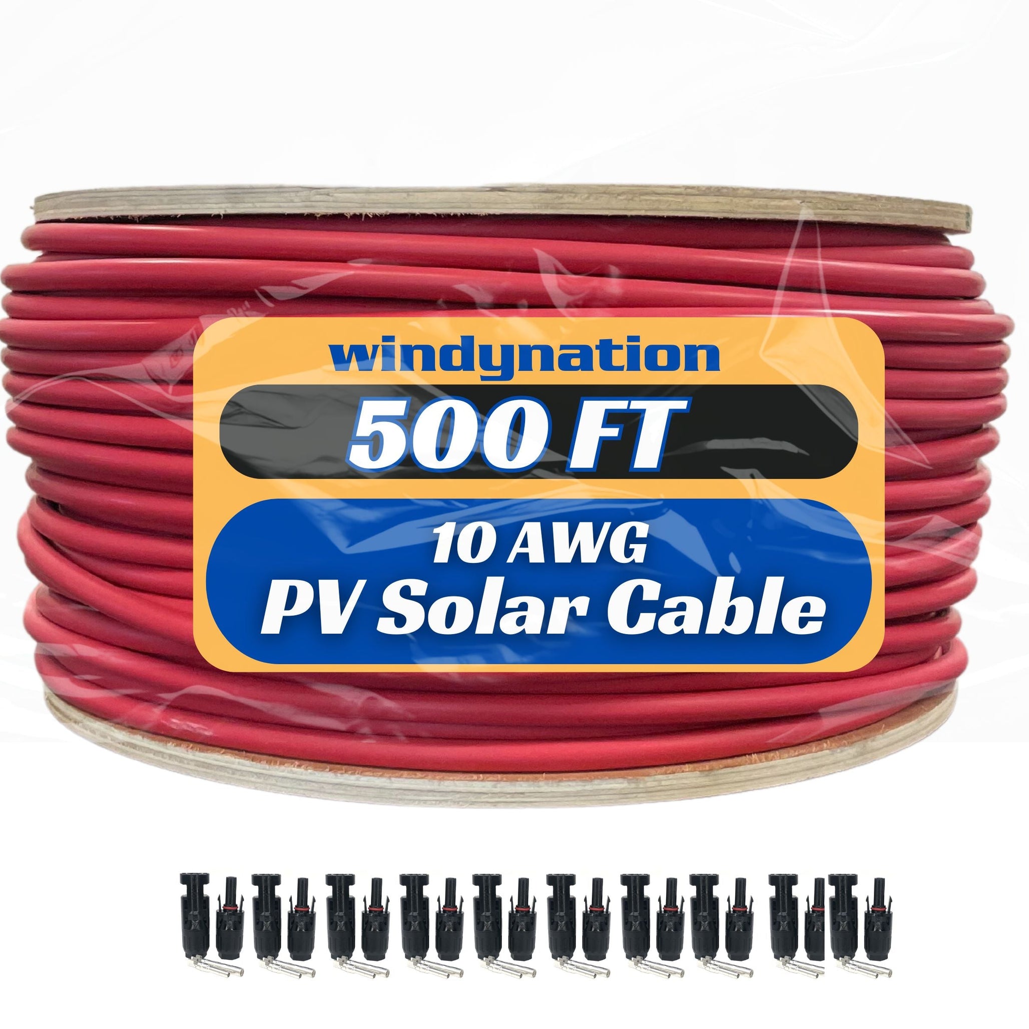 500 Foot Spool 10 Gauge 10 AWG Solar Panel Extension Cable Wire Black or Red Pure Copper
