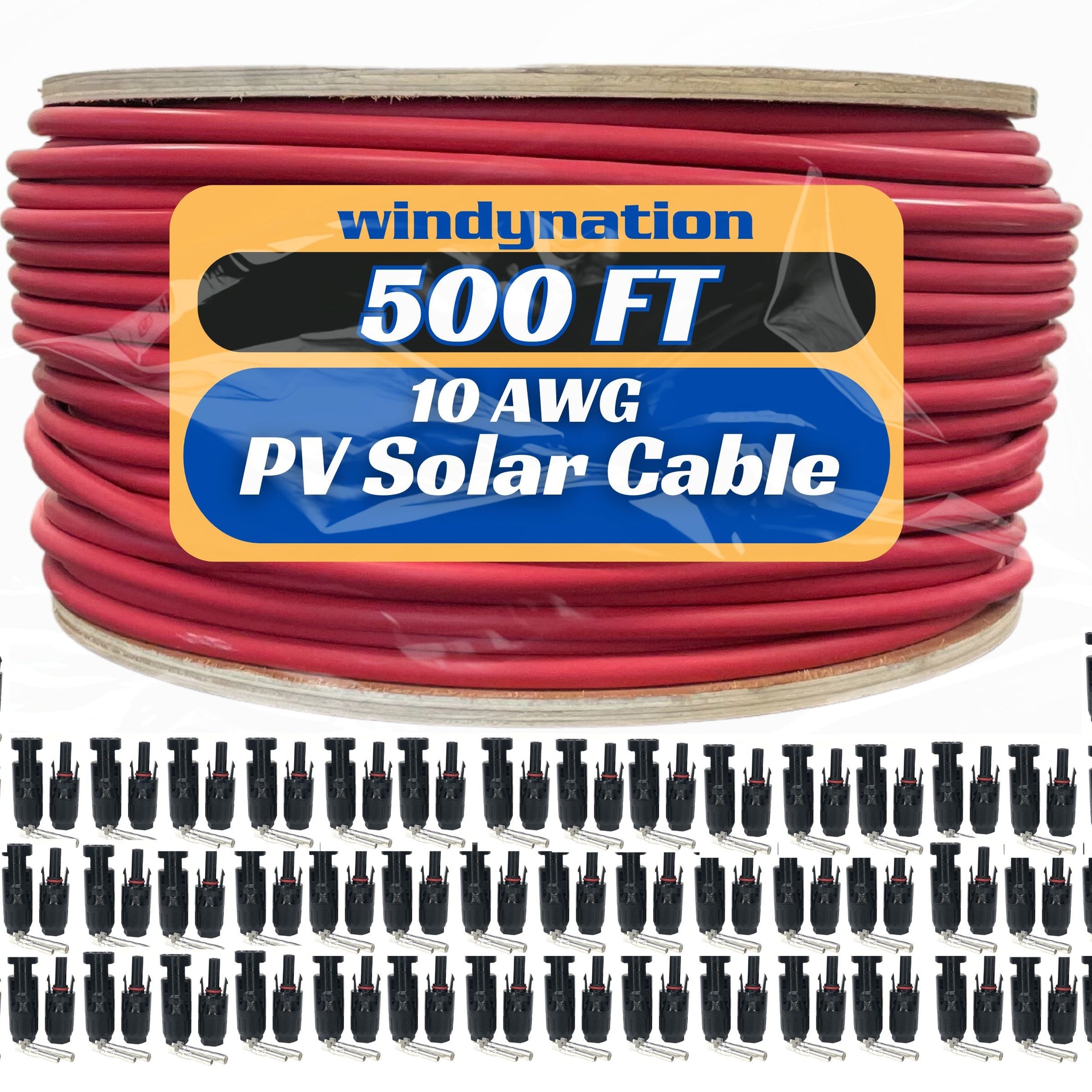 500 Foot Spool 10 Gauge 10 AWG Solar Panel Extension Cable Wire Black or Red Pure Copper