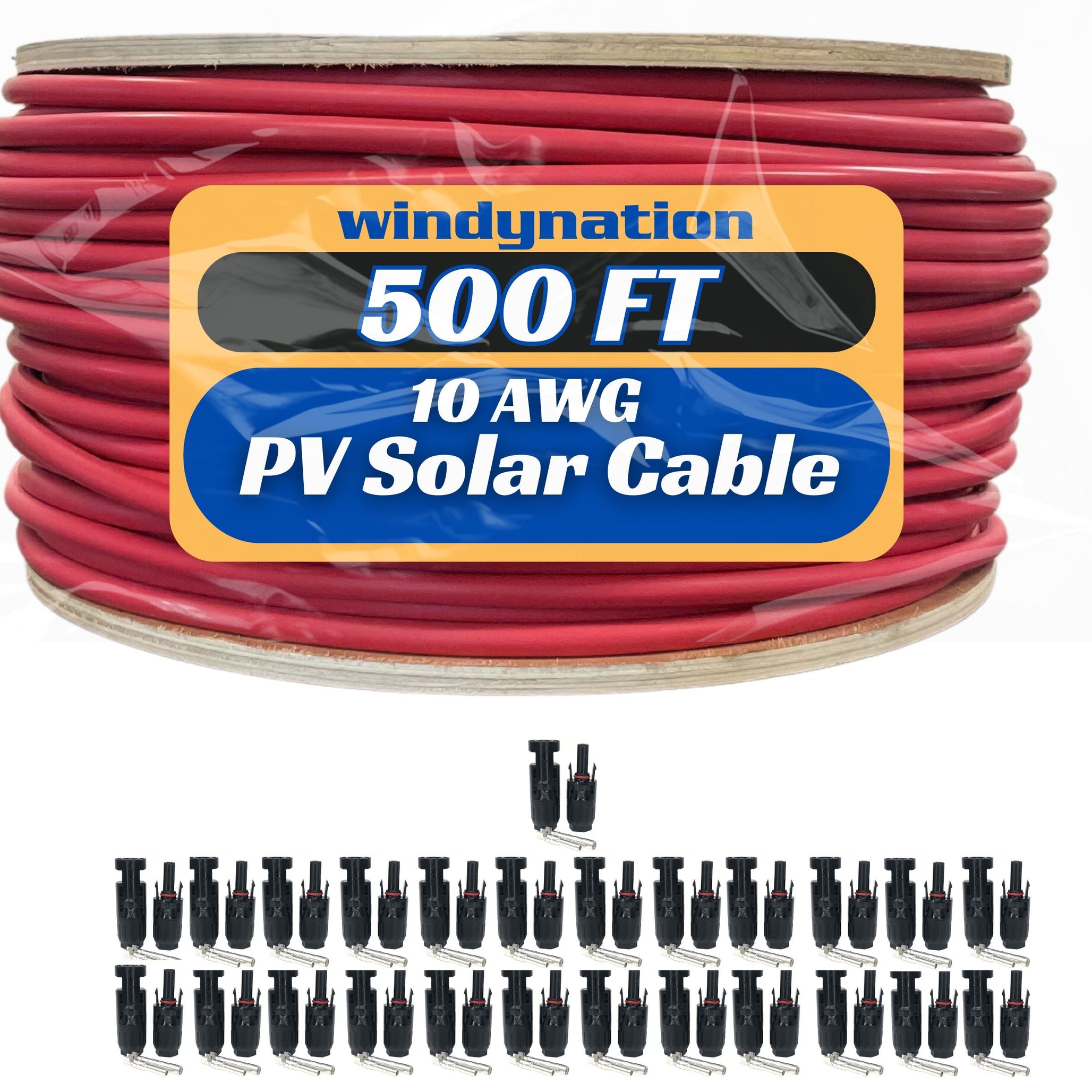 500 Foot Spool 10 Gauge 10 AWG Solar Panel Extension Cable Wire Black or Red Pure Copper