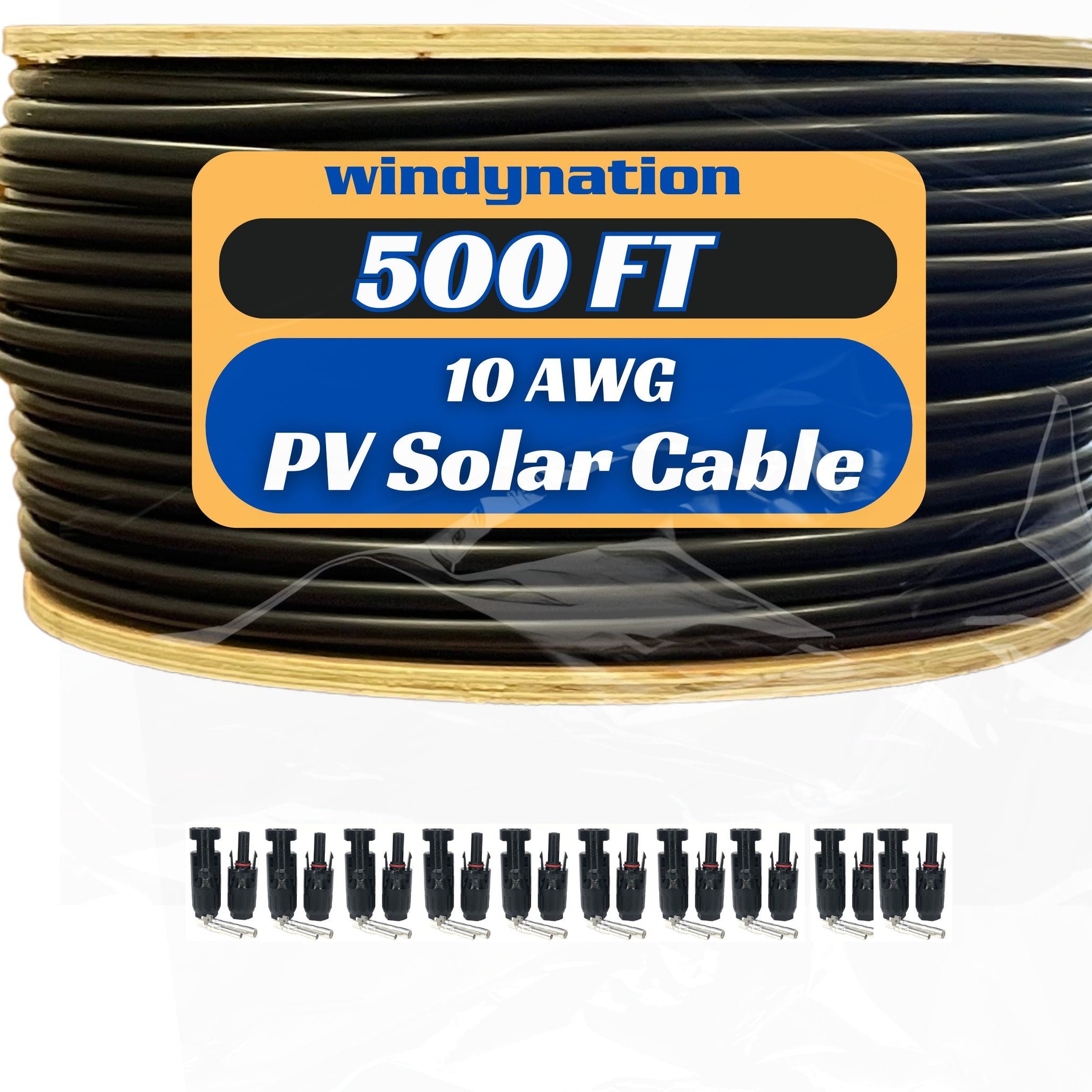 500 Foot Spool 10 Gauge 10 AWG Solar Panel Extension Cable Wire Black or Red Pure Copper