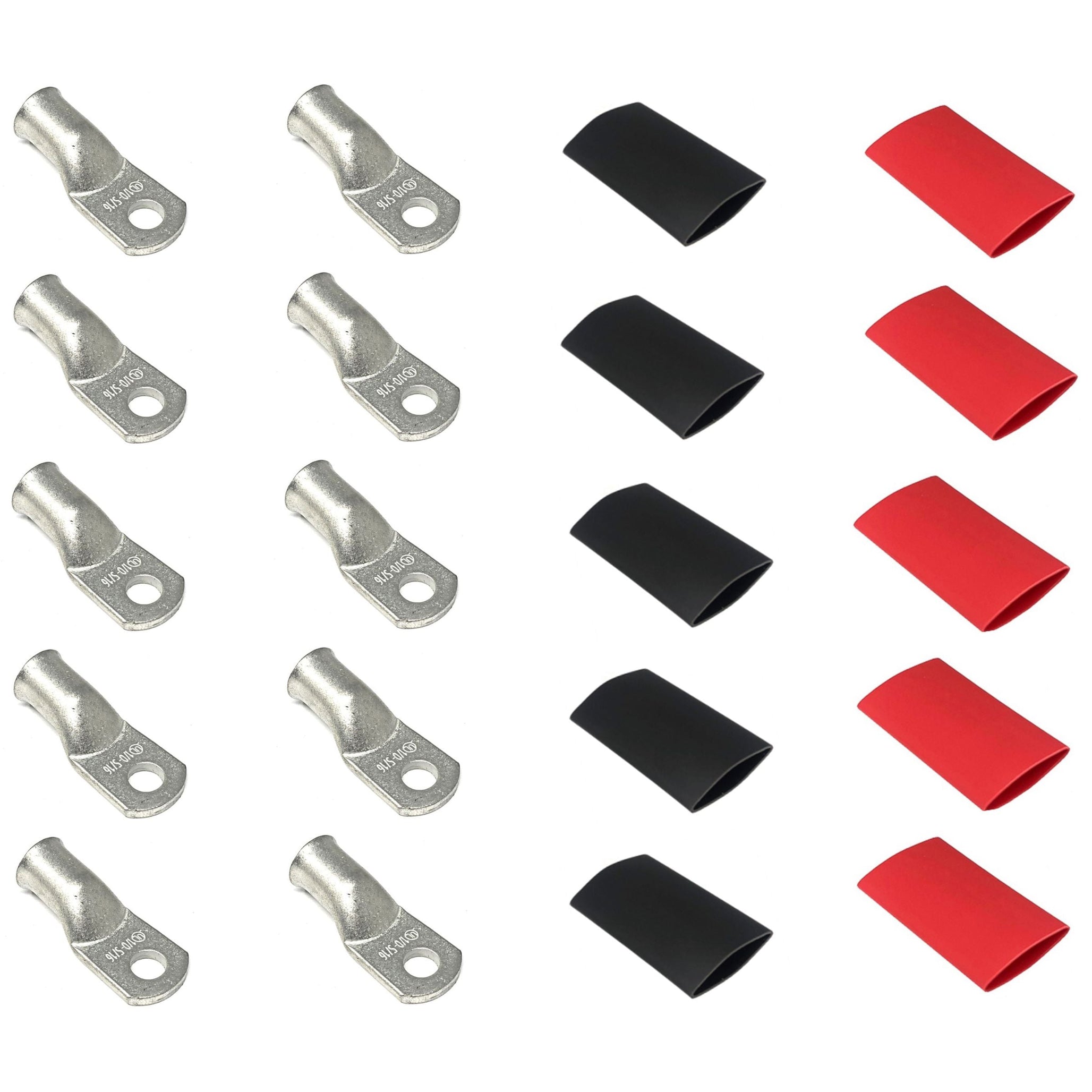 1/0 Gauge Cable Lugs with Heat Shrink Tubing Kit