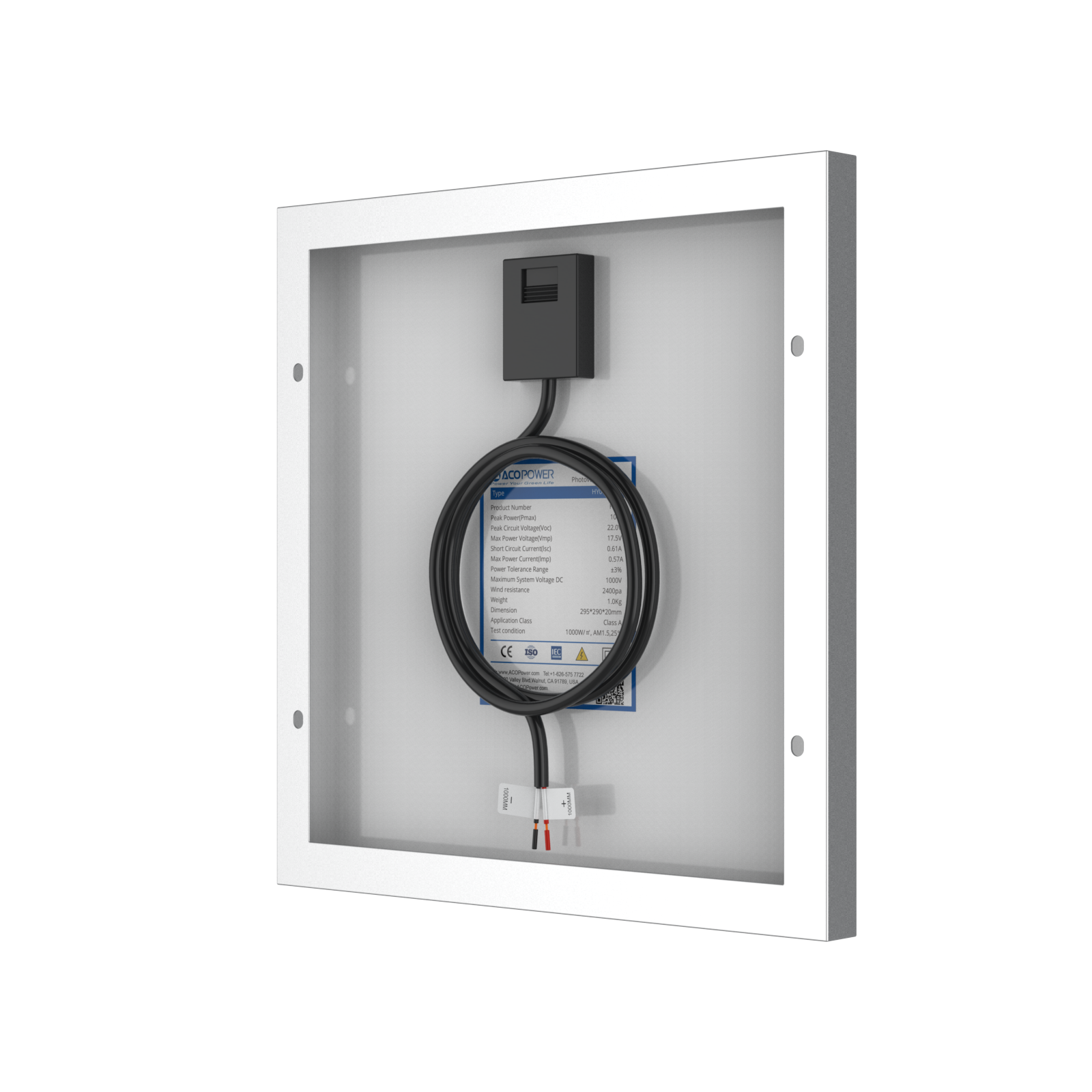 10 Watt 12 Volt Monocrystalline Solar Panel