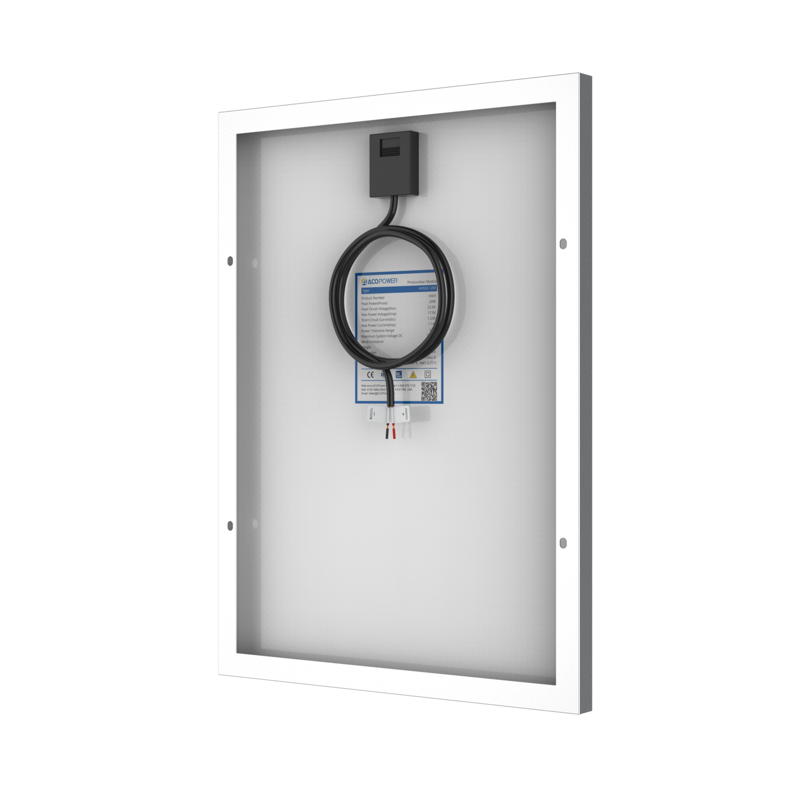 20 Watt 12 Volt Monocrystalline Solar Panel