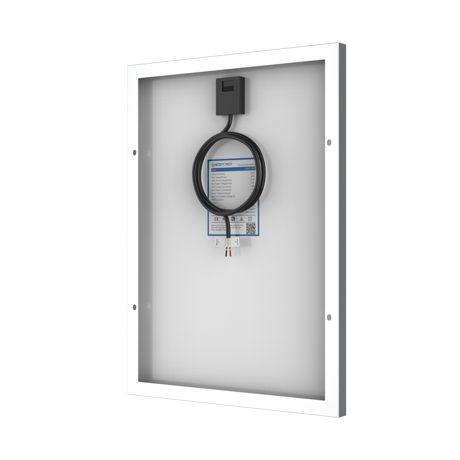 20 Watt 12 Volt Monocrystalline Solar Panel