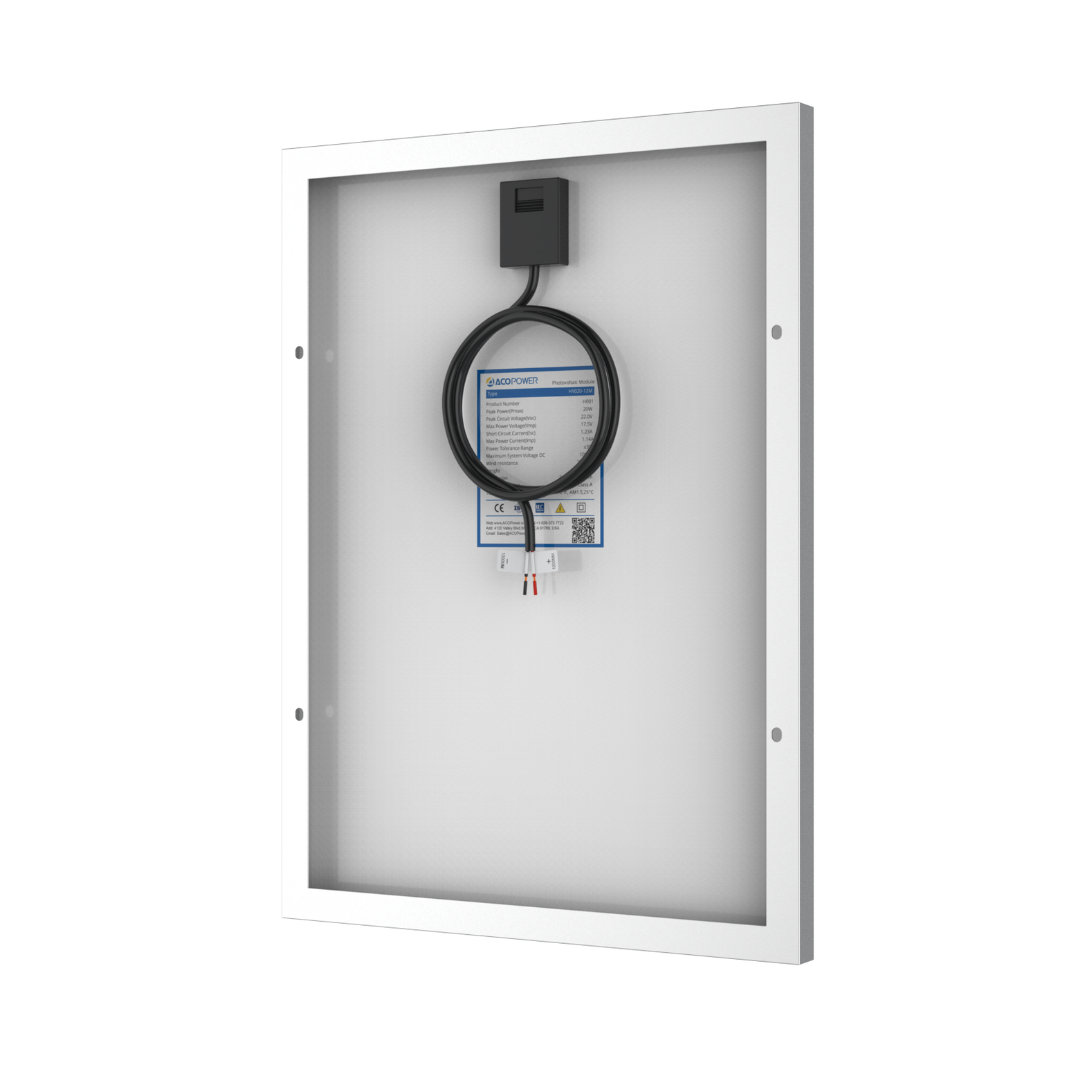 20 Watt 12 Volt Monocrystalline Solar Panel