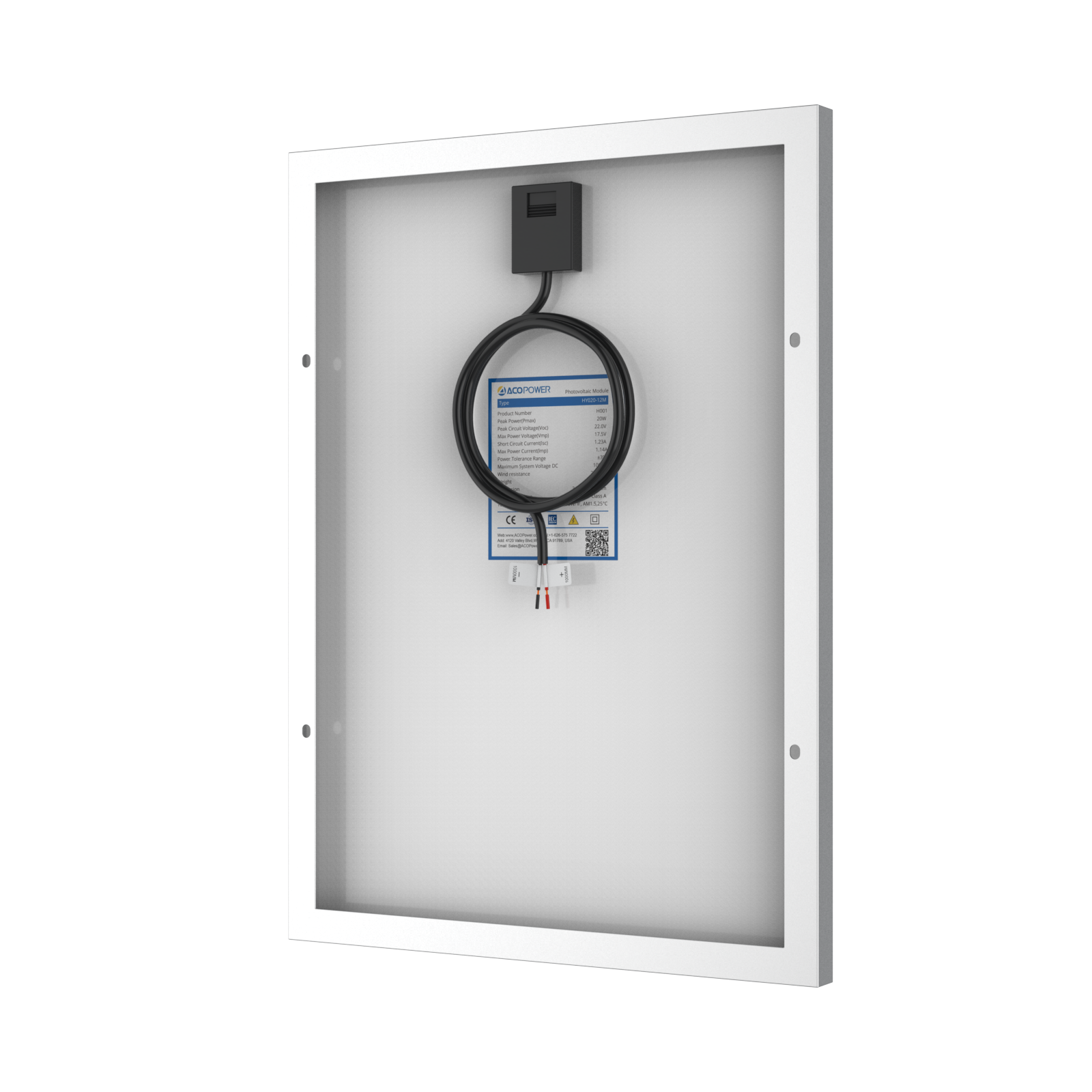 20 Watt 12 Volt Monocrystalline Solar Panel