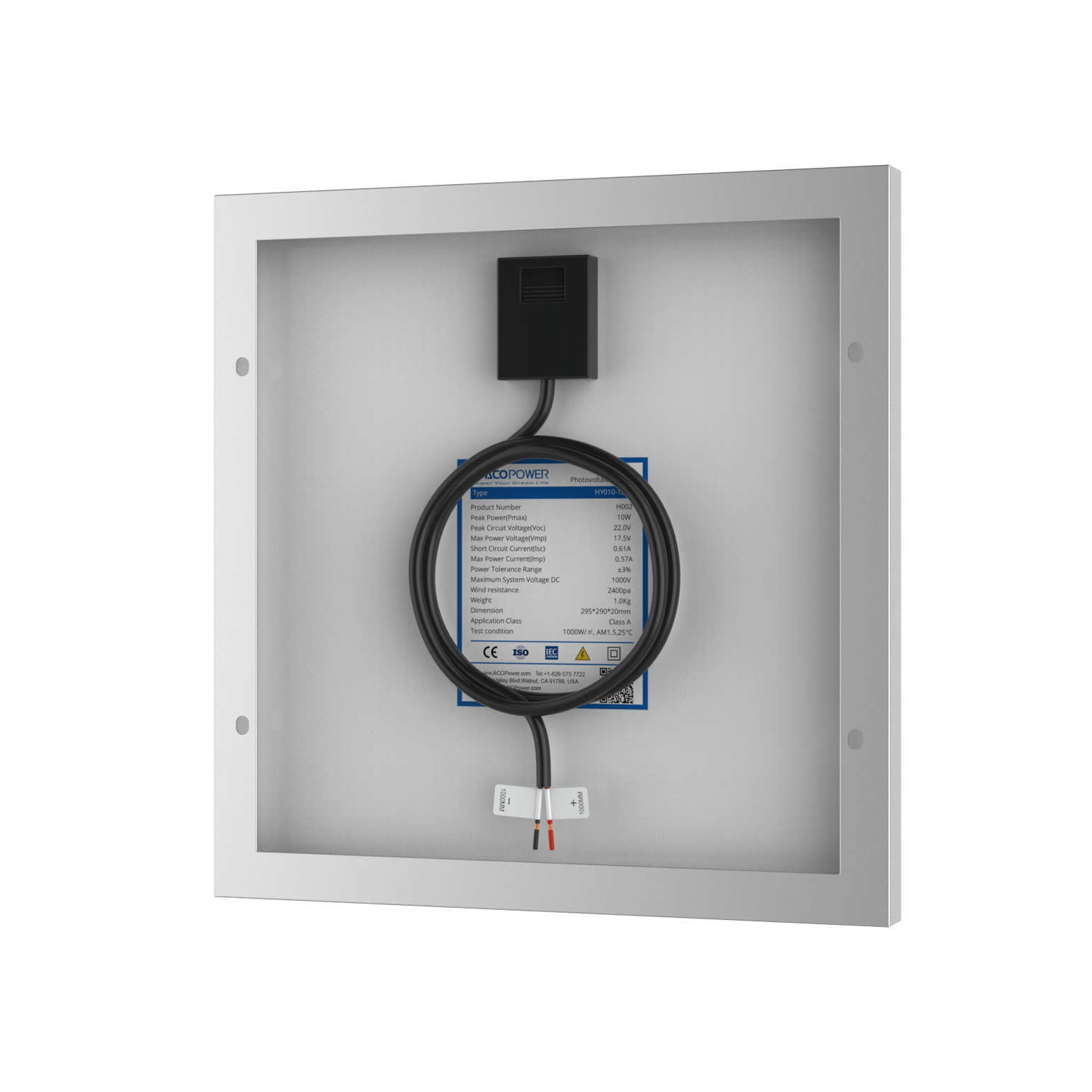 10 Watt 12 Volt Monocrystalline Solar Panel