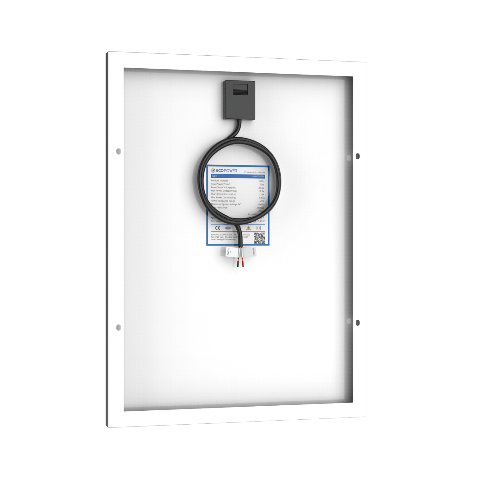 20 Watt 12 Volt Monocrystalline Solar Panel