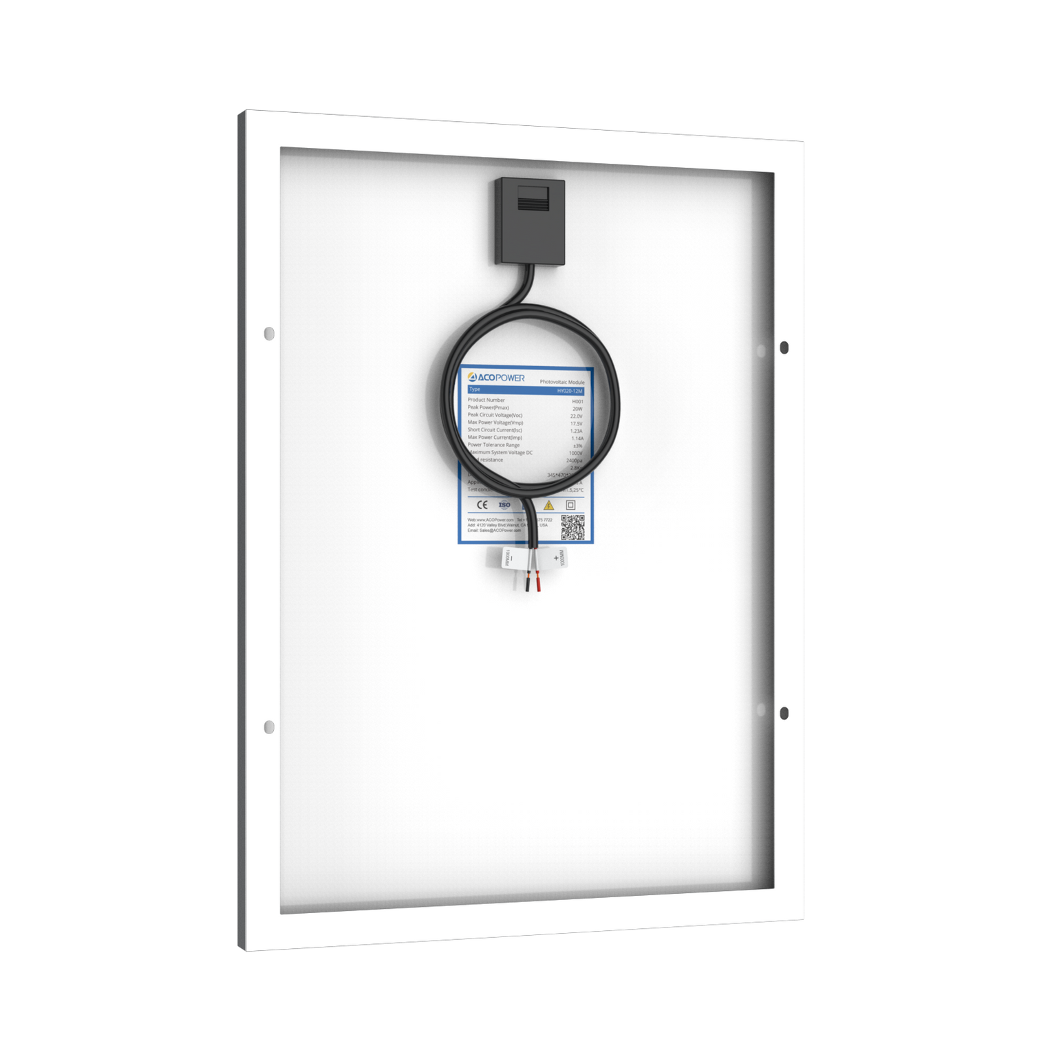 20 Watt 12 Volt Monocrystalline Solar Panel
