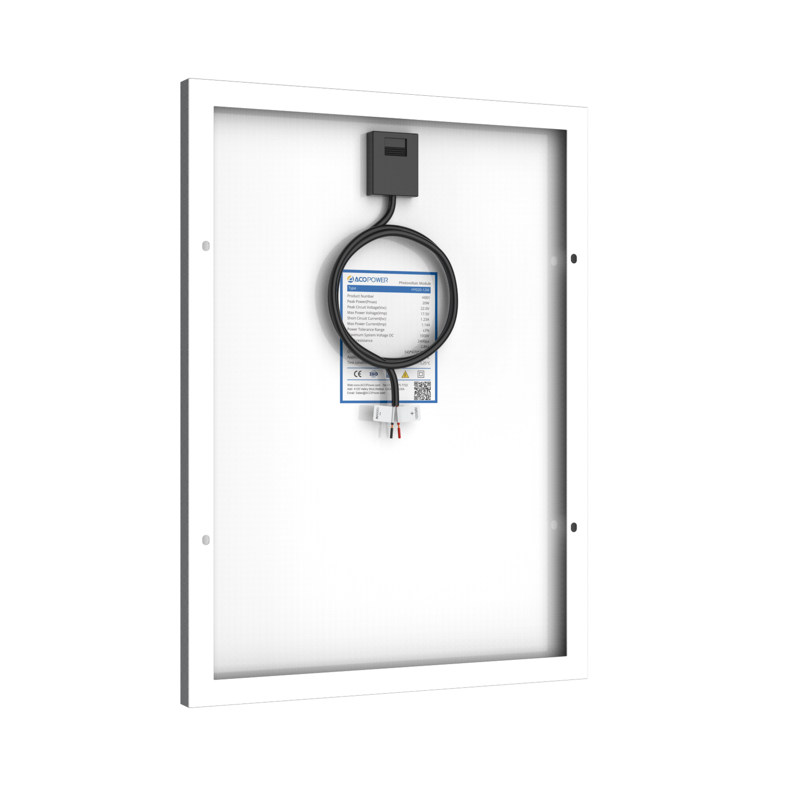 20 Watt 12 Volt Monocrystalline Solar Panel