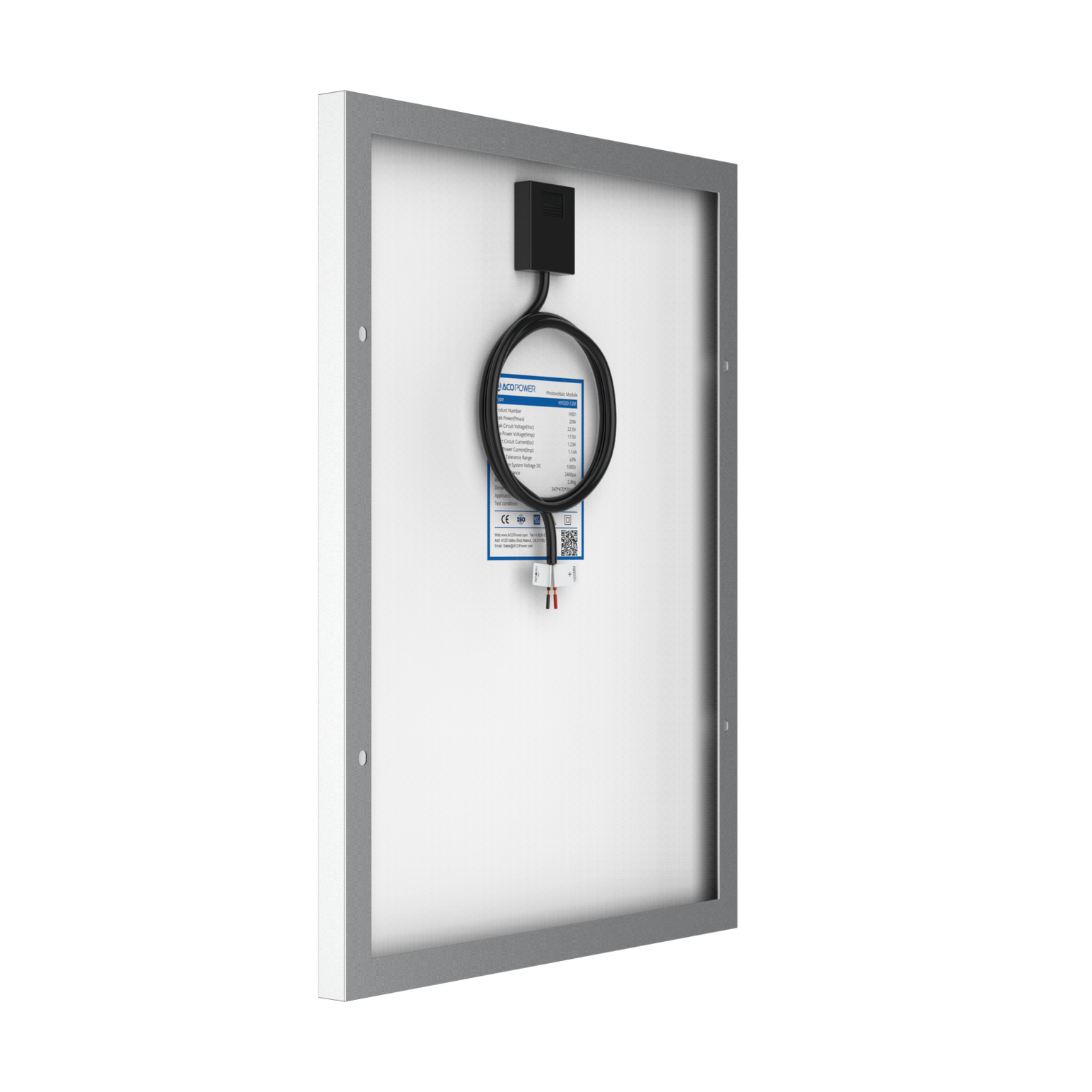 20 Watt 12 Volt Monocrystalline Solar Panel